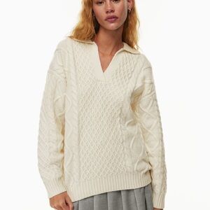 Women's Cream Cable Knit Sweater